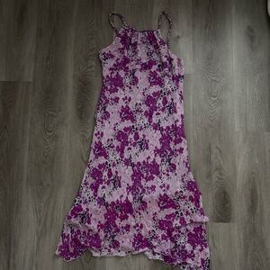 y2k floral halter midi dress